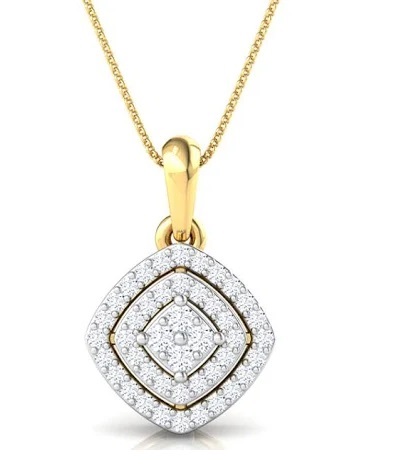 Solid Geometric pattern diamond pendant design