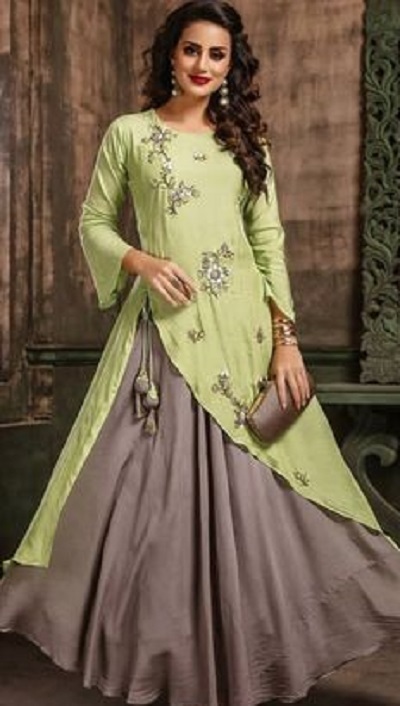 Cotton Full Length Layered Dress For Women