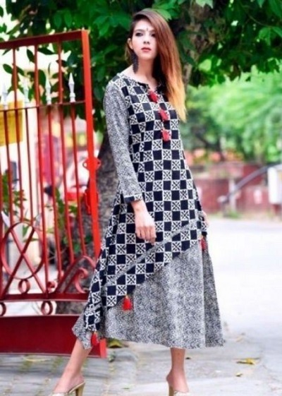 Short Layered Kurta Dress Design