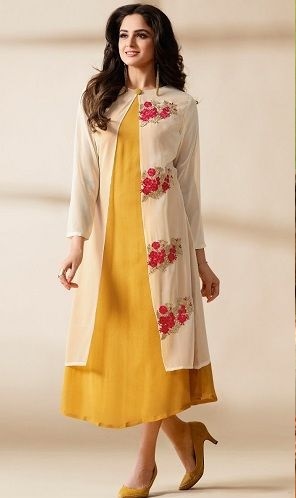 Shrug Style Wearing Kurta For Ladies