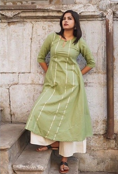 A-Line Simple Gota Work Kurti