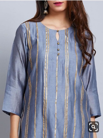 Blue Gota Work Party Wear Kurti