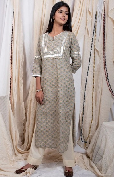 Grey Kurti Pant Set