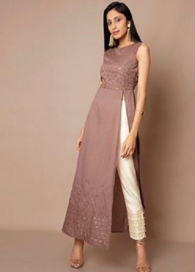 Long Embellished Party Wear Women's Kurti