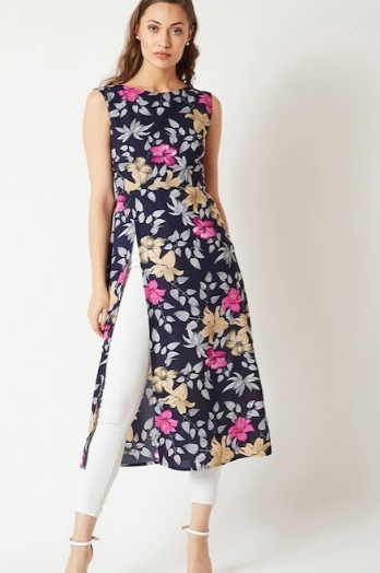 Single Side Slit Summer Printed Kurta