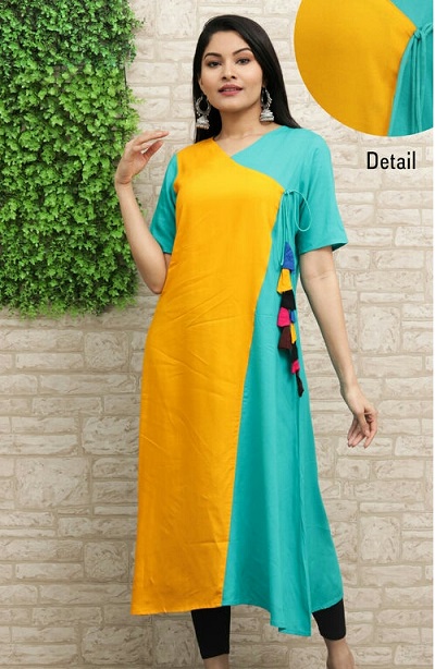 color blocked kurti type