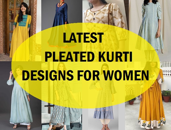 Embroidered Box Pleated Kurti Dress Style