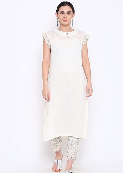 peter pan collar kurti type