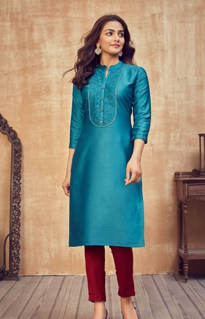 satin kurti design