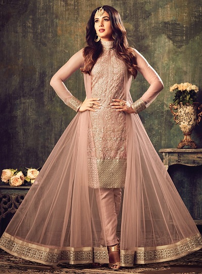 Anarkali Net Jacket With Short Suit