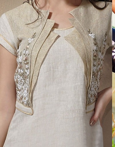 Jacket Style Kurti Neck Design