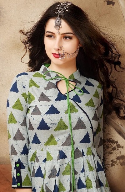 Keyhole Neckline Kurti Design