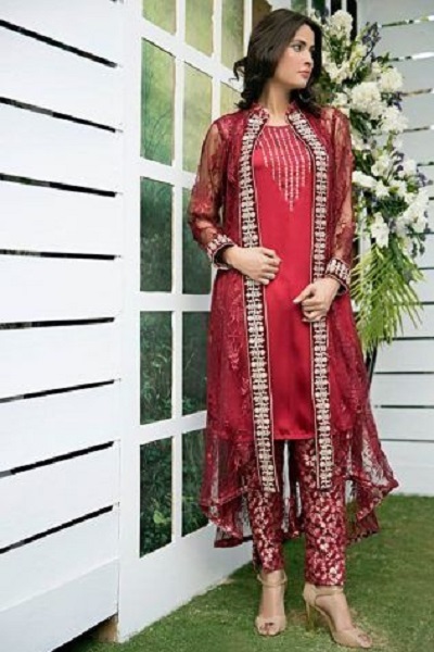 Long Jacket Jacket Dress With Kurti Trouser