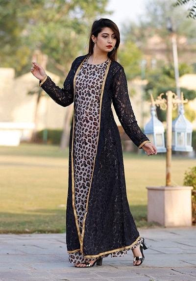 Long Net Jacket Kurti Palazzo