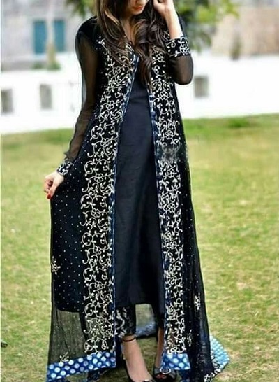 Long Net Jacket With Kurti