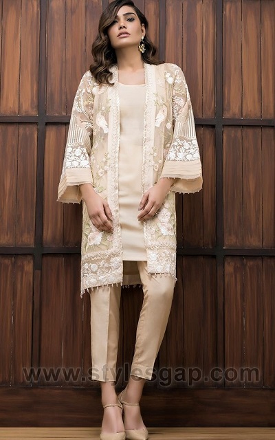 Short Kurti Pant With Bell Sleeve Jacket