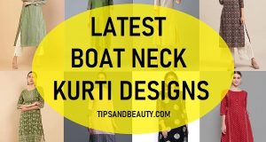 Designer Embroidered Boat Neck Kurti