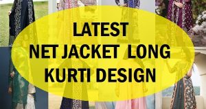 latest net jacket kurti suit design