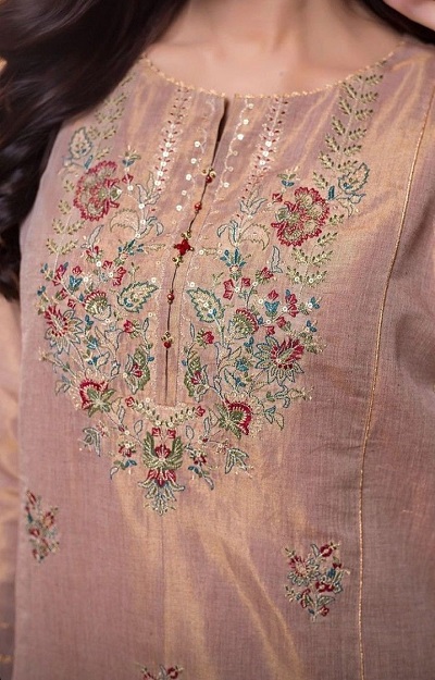 Party Wear Thread Embroidery Kurti Design
