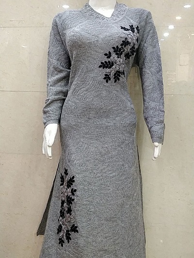Pure Wool Embroidered Kurti Design