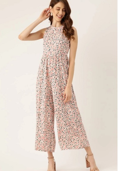 Sleeveless Floral Printed Jumpsuit