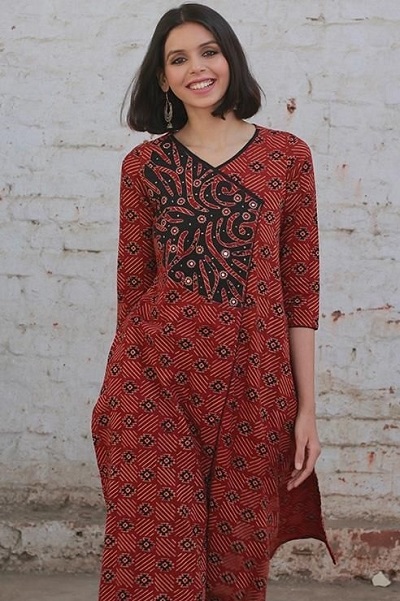 Angrakha Style Overlapping Kurti