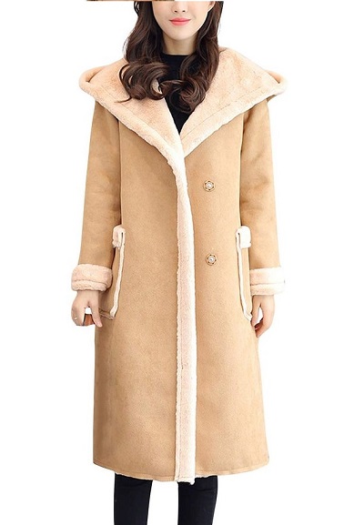 Camel Long Parka Coat For Women