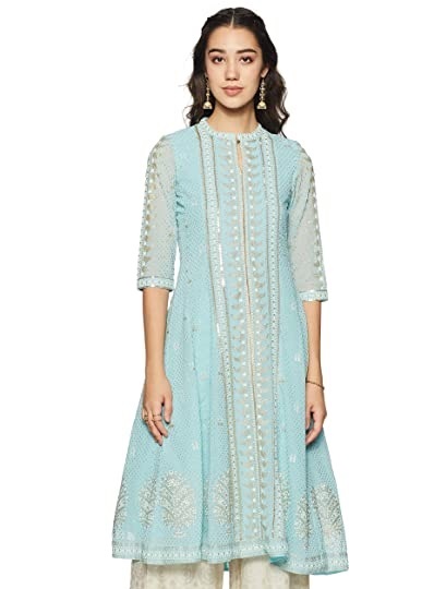 Chanderi Cotton Embroidered Kurta