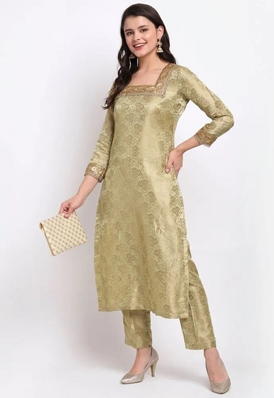 Chanderi Silk Kurti Palazzo Set