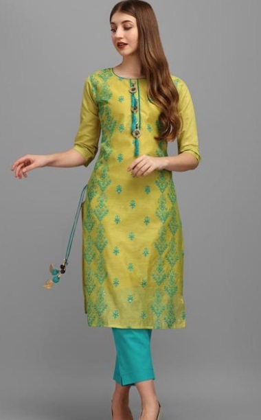 Chanderi cotton kurti for parties