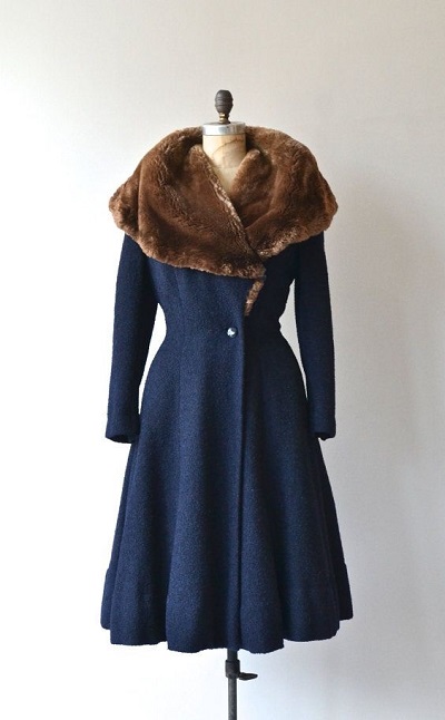 Fur Colored Winter Dress Coat