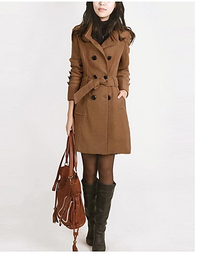 Ladies Dark Camel Trench Coat