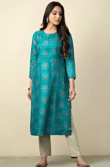 Printed Chanderi Cotton Kurti