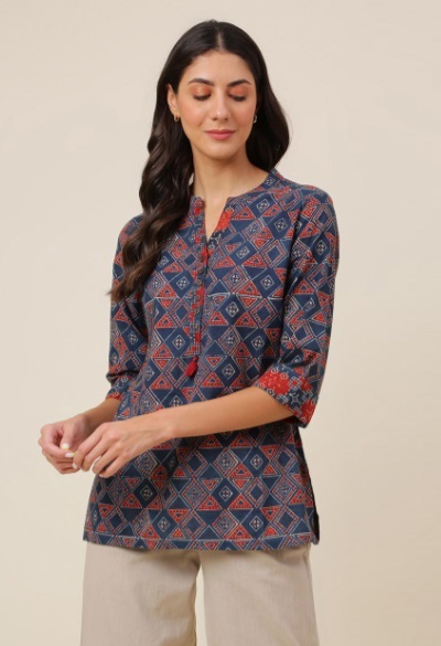 Short Ajrak Print Tunic