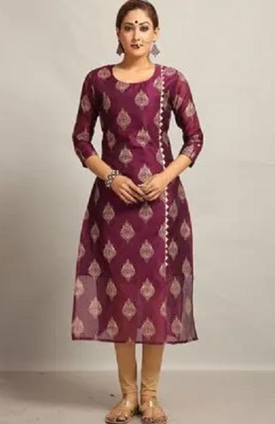 Side Panel Cotton Kurti Design