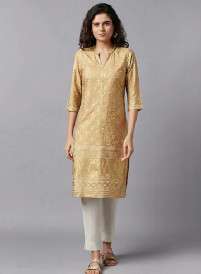 Simple Cotton Chanderi fabric Kurti