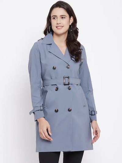 Women’s Blue Trench Coat Style