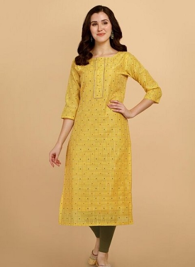 Woven Chanderi Cotton Kurtis Set