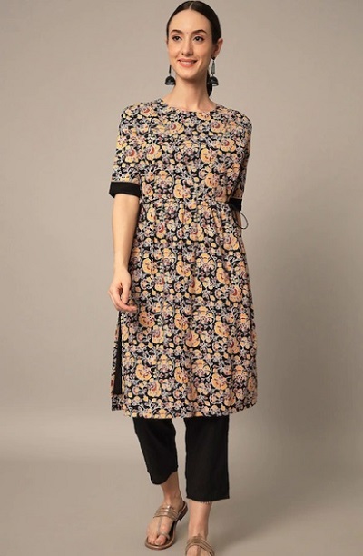 A Line Front Pleated Kurti