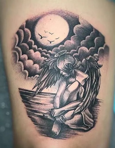 Angel wing tattoo design