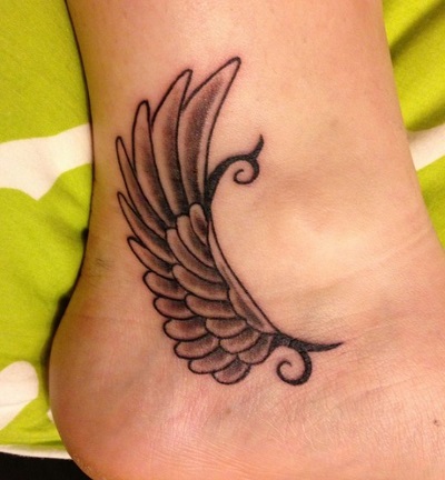 Ankle Angel Wing Tattoo