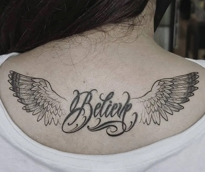 Back Winged Tattoo Design