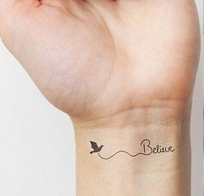Believe Wrist Tattoo pattern