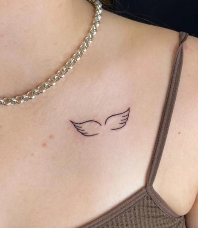 Clavicle Bone Simple Angel Wing Design