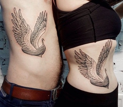 Couple Angel Wing Tattoo