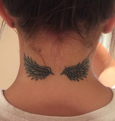 Designer Shaded Angel Wing Tattoo