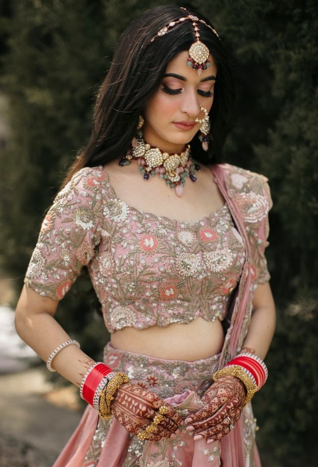 Embroidered Cutwork Sequin Lehenga blouse