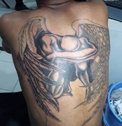 Fallen Angel back tattoo designs