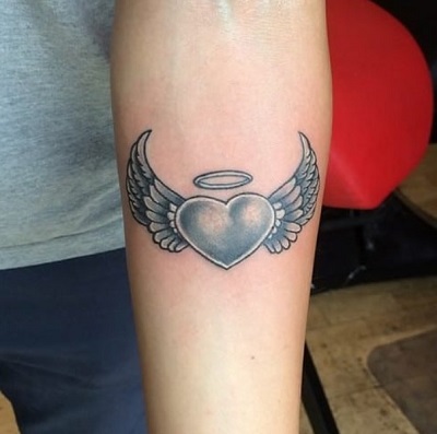 Heart Angel Wing Tattoo