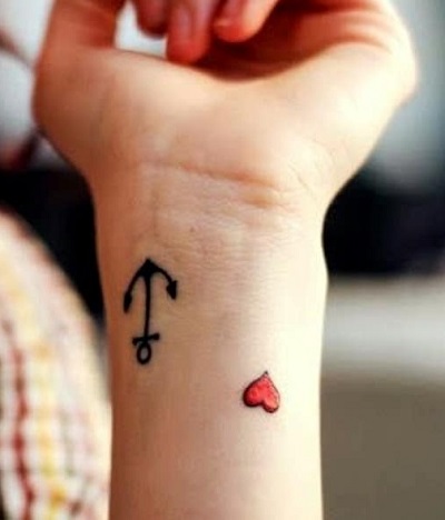 Heart And Arrow Tattoo Design